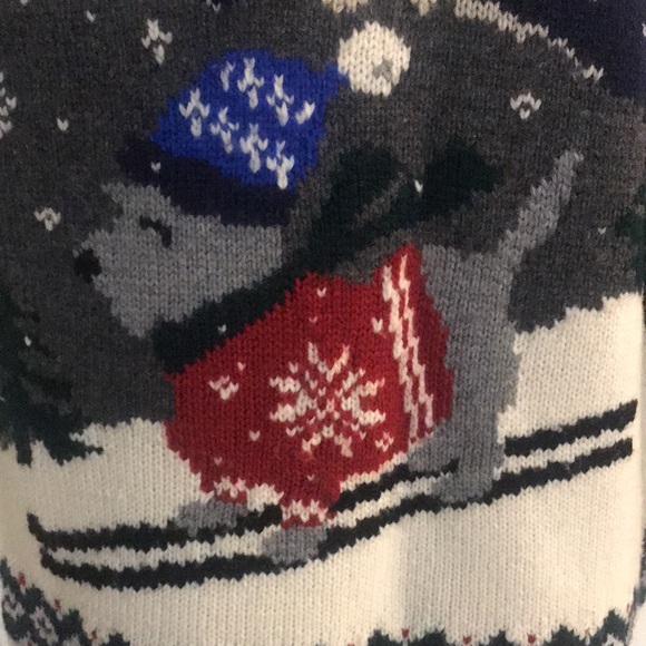 Vintage Lauren Ralph Lauren Dog Mountain Skiing Knit Wool Sweater Men’s S Unixex - Picture 7 of 16
